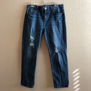 Old Navy Distressed Boyfriend Straight Jeans • 12